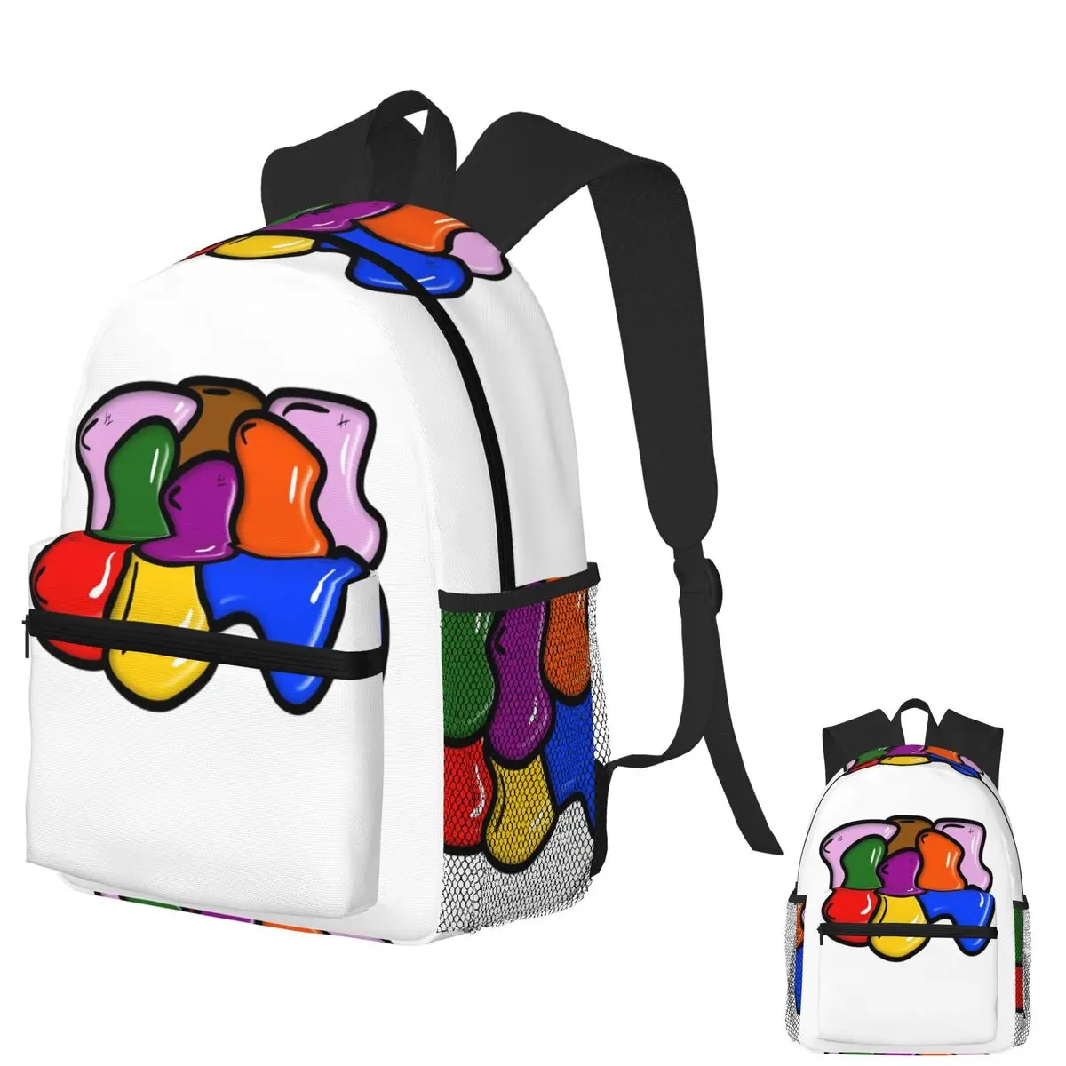 

Abstract Color Blobs Playful Pop Art Vibes Student Backpack School Bag Hiking Travel Daypack for Men Women Bookbag Shoulder Bags