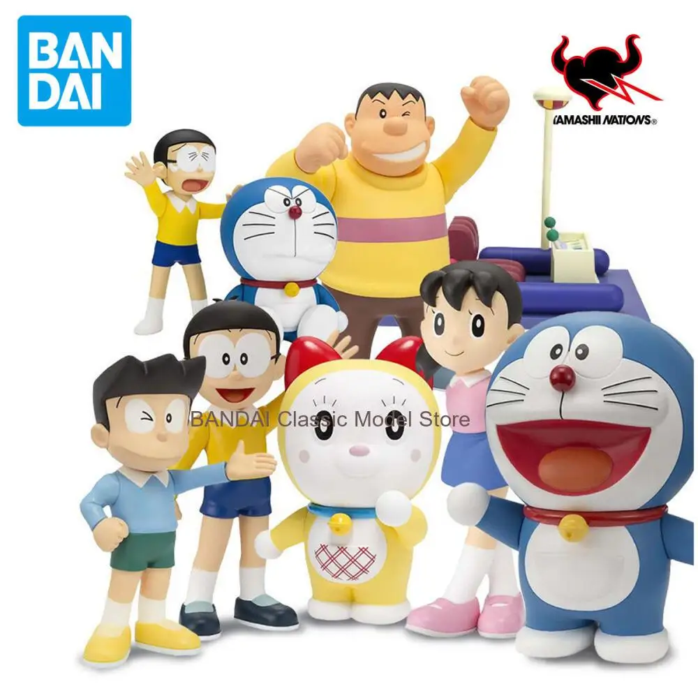 

Anime Doraemon Q Version Nobi Nobita Joint mobility Action Figure PVC Model Toys Desktop ornament Collection Gifts boxed Genuine