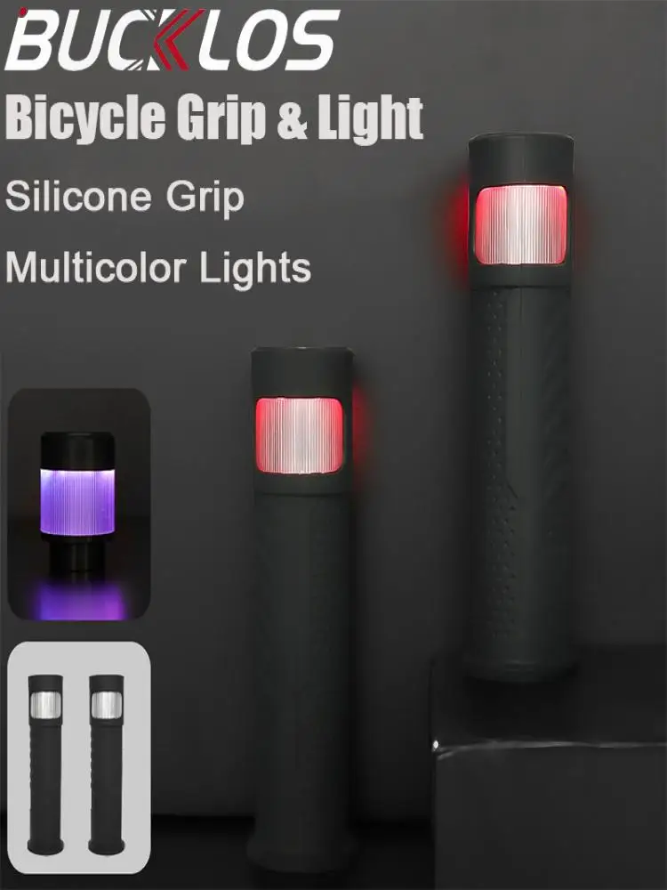 AliExpress BUCKLOS Bucklos Silicone Mtb Grips with Light Soft Bike Handle Shock Absorption Mtb Cuffs Non-Slip Bicycle Handlebar Grips