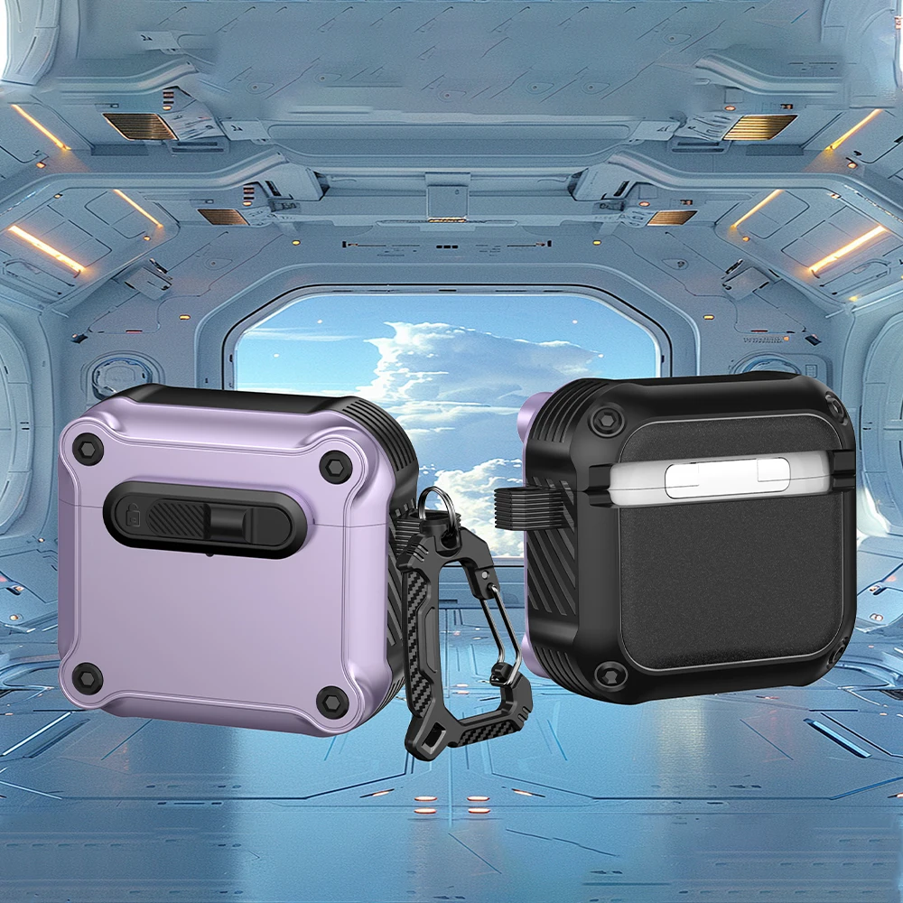 غطاء قفل أمان أوتوماتيكي لأجهزة AirPods Pro 2 4 4th ANC حافظة مضادة للصدمات لسماعات AirPods 4 3 2 1 Pro2 2023 Funda