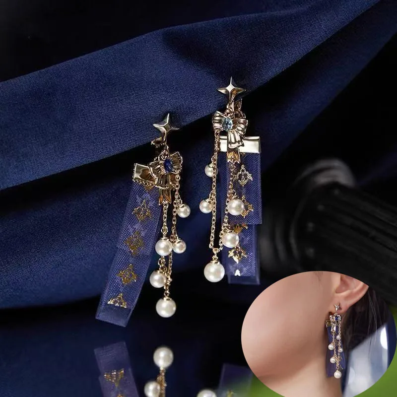 Genshin Impact Furina De Fontaine Cosplay Earrings Women Focalors Ear Clip Fashion Eardrop Jewelry Accessorie view 2