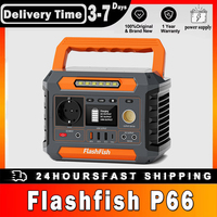 Flashfish P66 2025 Portable Power Station 300W 230.88Wh Outdoor Generator 8 Outlets USB-C QC3.0 Pure Sine Wave Solar Charging
