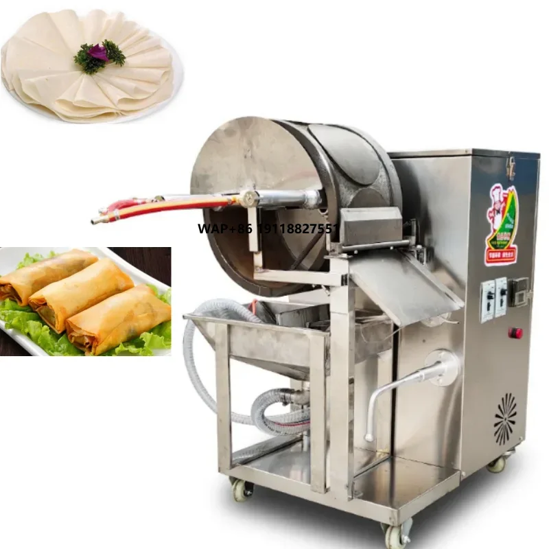Automatic Gas Pancake Machine Roast Duck Round Cake Machine Spring Roll Wrapper Round Flat Crepe and Pancake Cake Machine