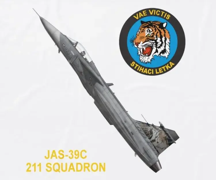 Jas-39C 211 Squadron Gripen NTM 2009 Men T-Shirt Short Sleeve Casual 100% Cotton O-Neck Summer Shirts