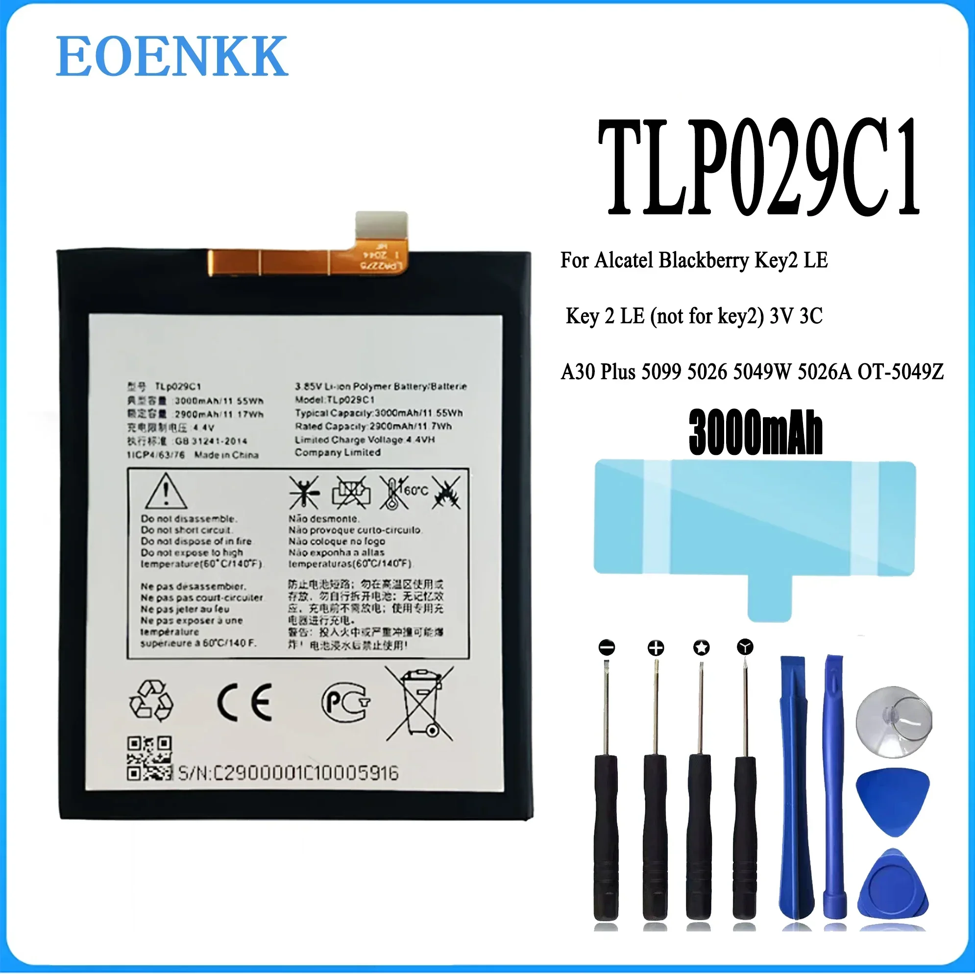 

TLP029C1 TLP029C7 Аккумулятор для TCL Alcatel ALC A30 Fierce A30Plus OT-5049S OT-5049Z Для Blackberry Key2 LE Key 2LE Оригинальный телефон