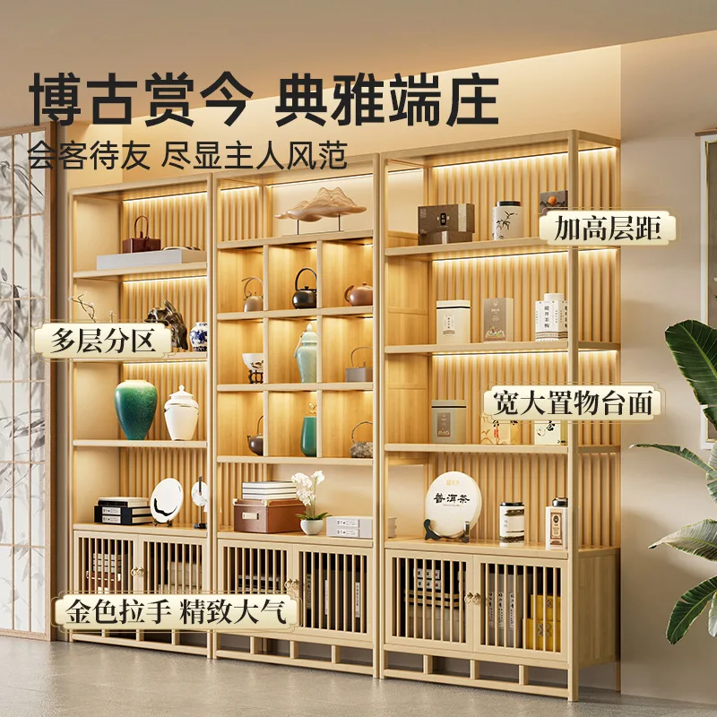 Bogu frame, screen partition, non-solid wood tea c tea set storage rack, tea room ornament, storage display cabinet