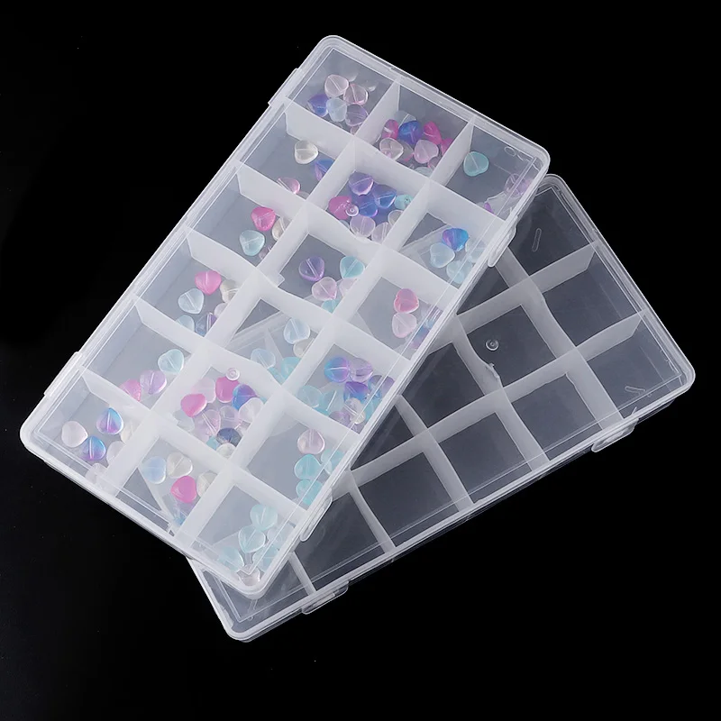 1Pc Transparent Plastic Jewelry Storage Box Multifunctional Jewelry Organizer Box Container with Grids For Earring Display