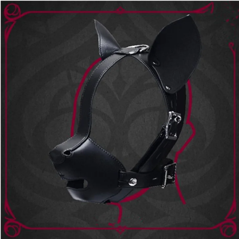 BDSM Puppy Play K9 Bondage Kit Dog Hood Binding band Mouth Ball Role-Playing Mask