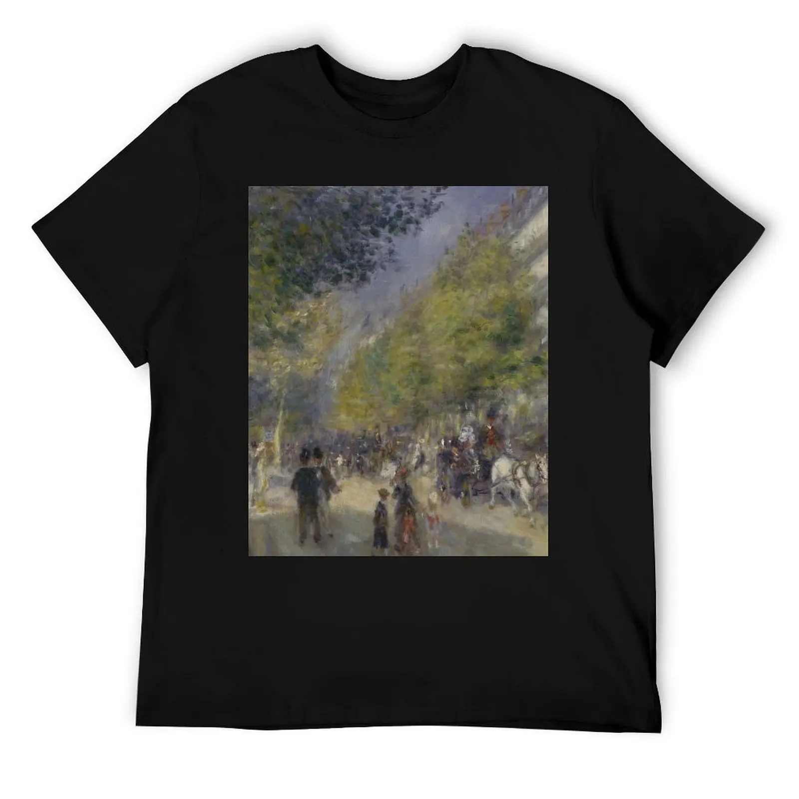 

The Grands Boulevards (1875) by Pierre-Auguste Renoir T-Shirt t shirt man cotton cotton tshirt 100% T-Shirt