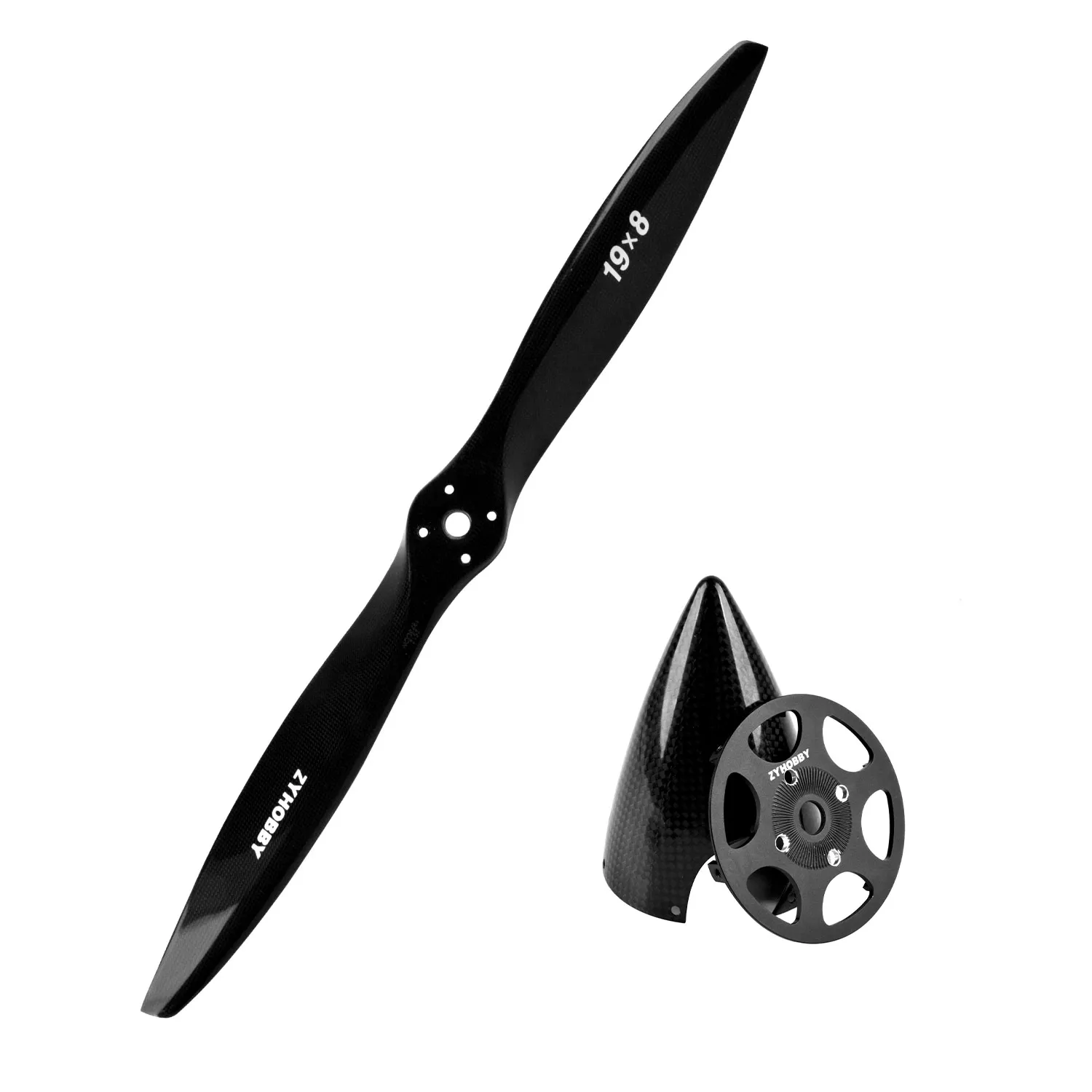 

ZYHOBBY Carbon Fiber Propeller with Pre-Drilled Spinner, 2-Blade RC Plane Propeller Compatible with GP38/HX37 Engine