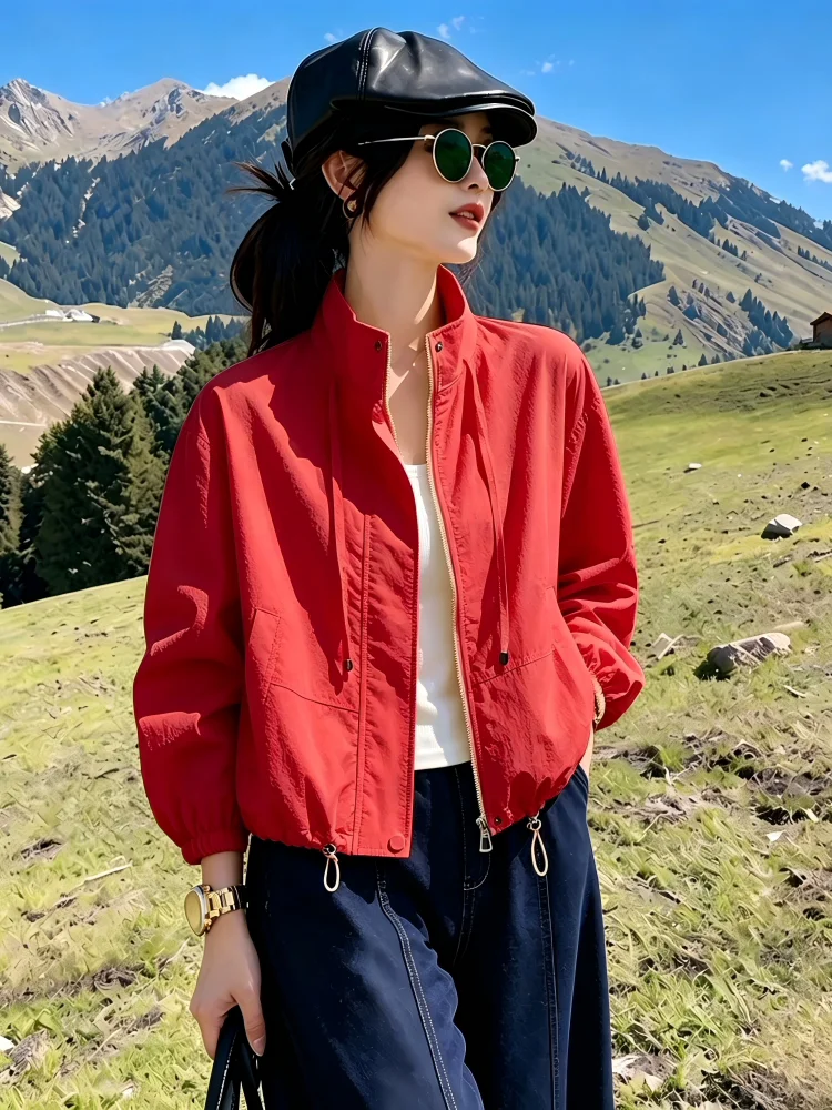 Yellow Goose Lightweight Casual Short Jacket Sun Protection Workwear for Small Stature Versatile Spring Summer Top