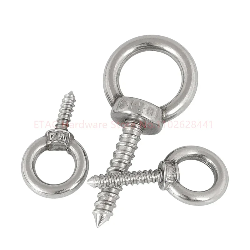 304 Stainless Steel Sheep Eye Nut Round Ring Self Tapping Screw Hook