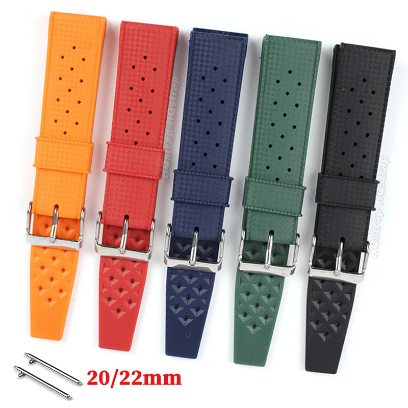Classic Tropical Style Silicone Strap Quick Release Watch Band 20mm 22mm Tropic Strap Rubber Strap for Oris for Seiko Bracelet