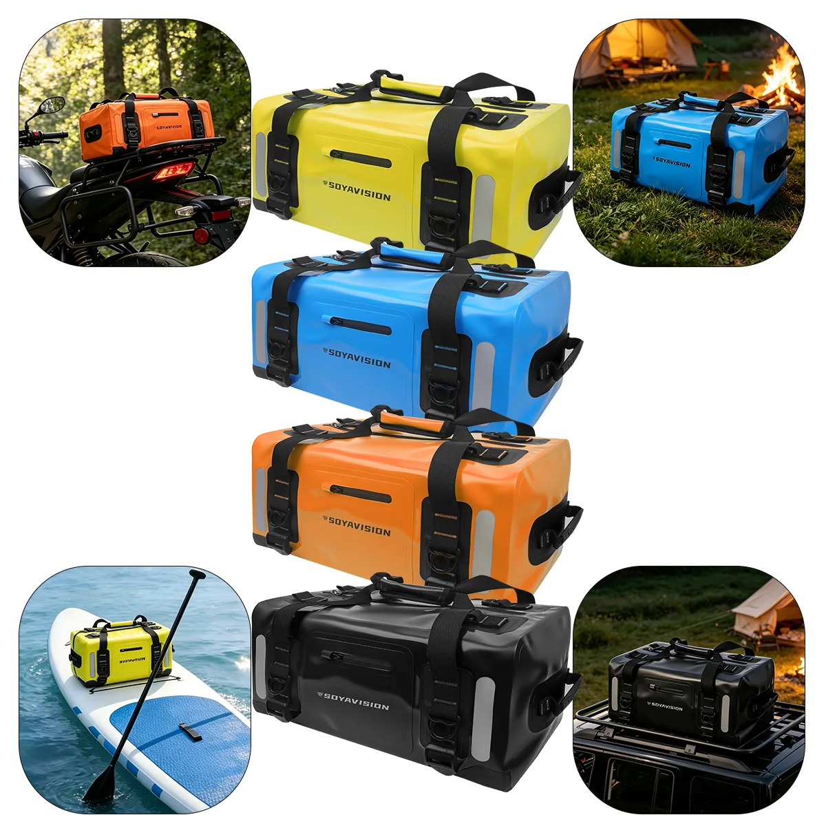50L 100L Motorcycle Dry Duffel Bag PVC Luggage Storage Bag Backpack Beach Rafting Travel Camping Hiking Swimming Kayaking Bag