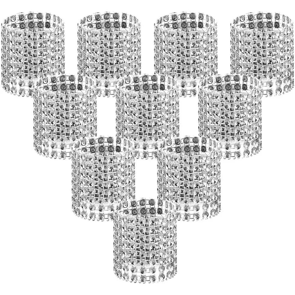 

100pcs Napkin Rings, Silver Napkin Rings Buckles for Table Decorations, Wedding, Dinner,Party, DIY Decoration