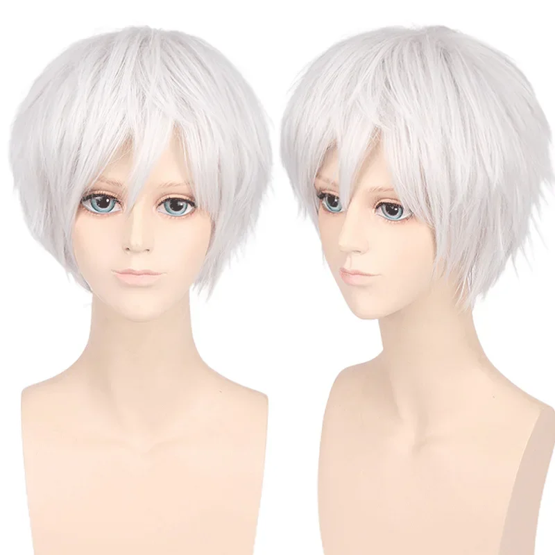 Synthetic Cosplay Wig Short Fluffy Youth Style Colorful Anime Hairpiece Boys Versatile Costume Party Heat Resistant Fiber
