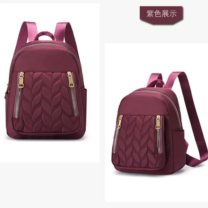 Mochila de tela Oxford de nailon resistente al agua para mujer, mochila de viaje para estudiantes, estilo informal, nueva tendencia de moda, 2024