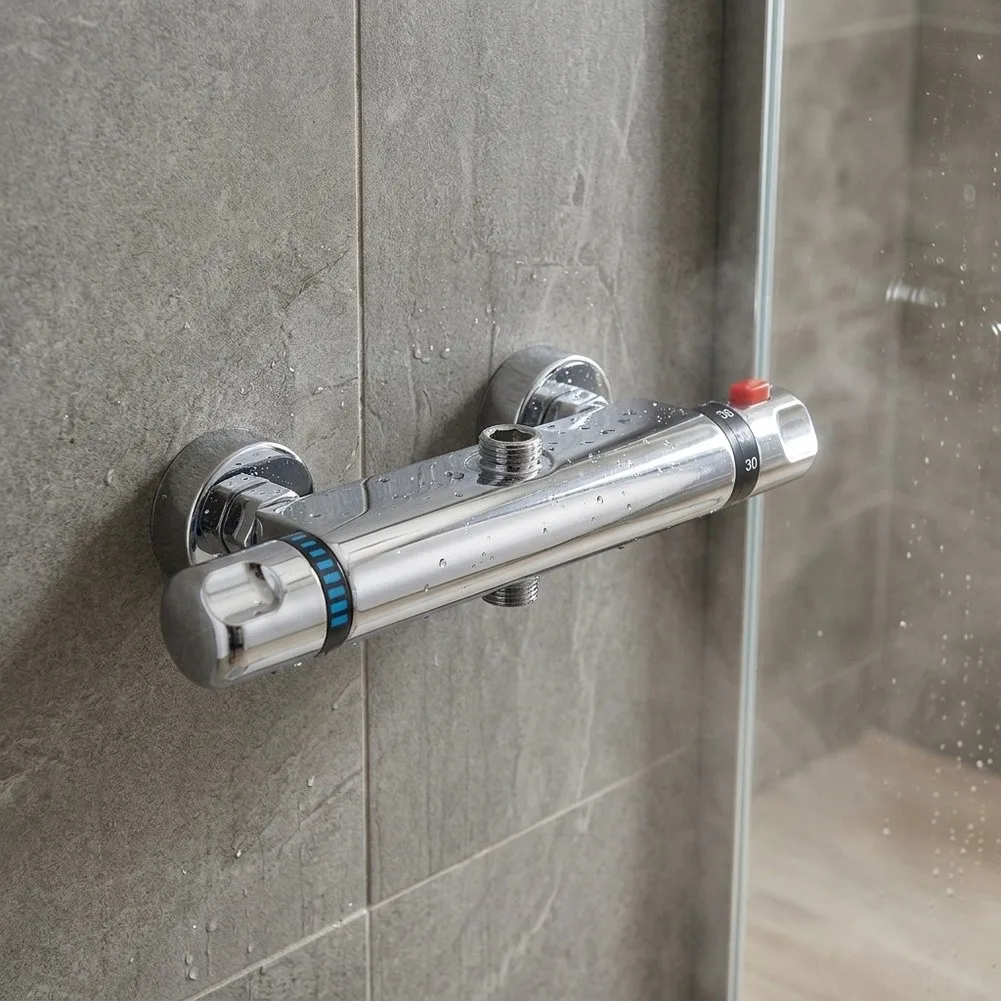 Thermostatic Shower Mixer Valve Concealed Design Dual Lever Brass Faucet for Hot Cold Water Balance 38 10 10cm