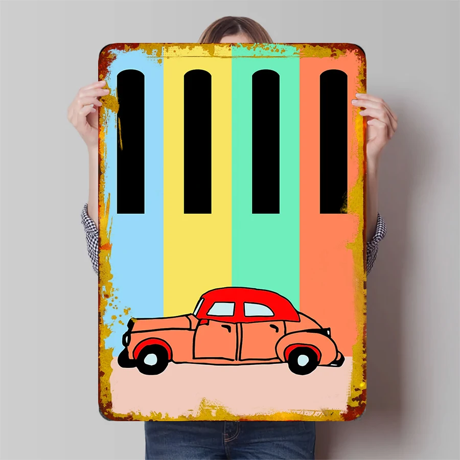 Vintage Car Ride Tinplate Signs Car Poster Garage Decoration Living Room Custom Metal Sign for Garage Wall Art Decoration Retro