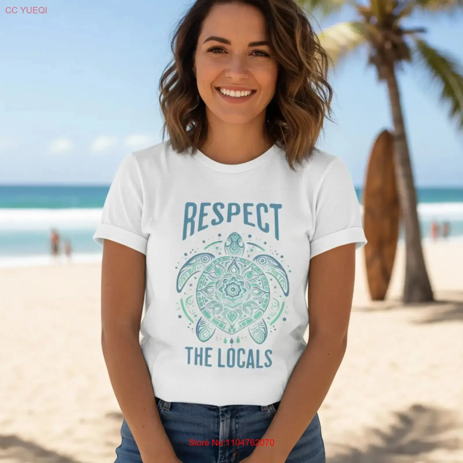 Camiseta Respect The Locals Turtle Ocean Save Sea S477, estilo vintage, lavado a la moda, ropa de calle suave para hombre, Unisex, cómoda, con gráfico