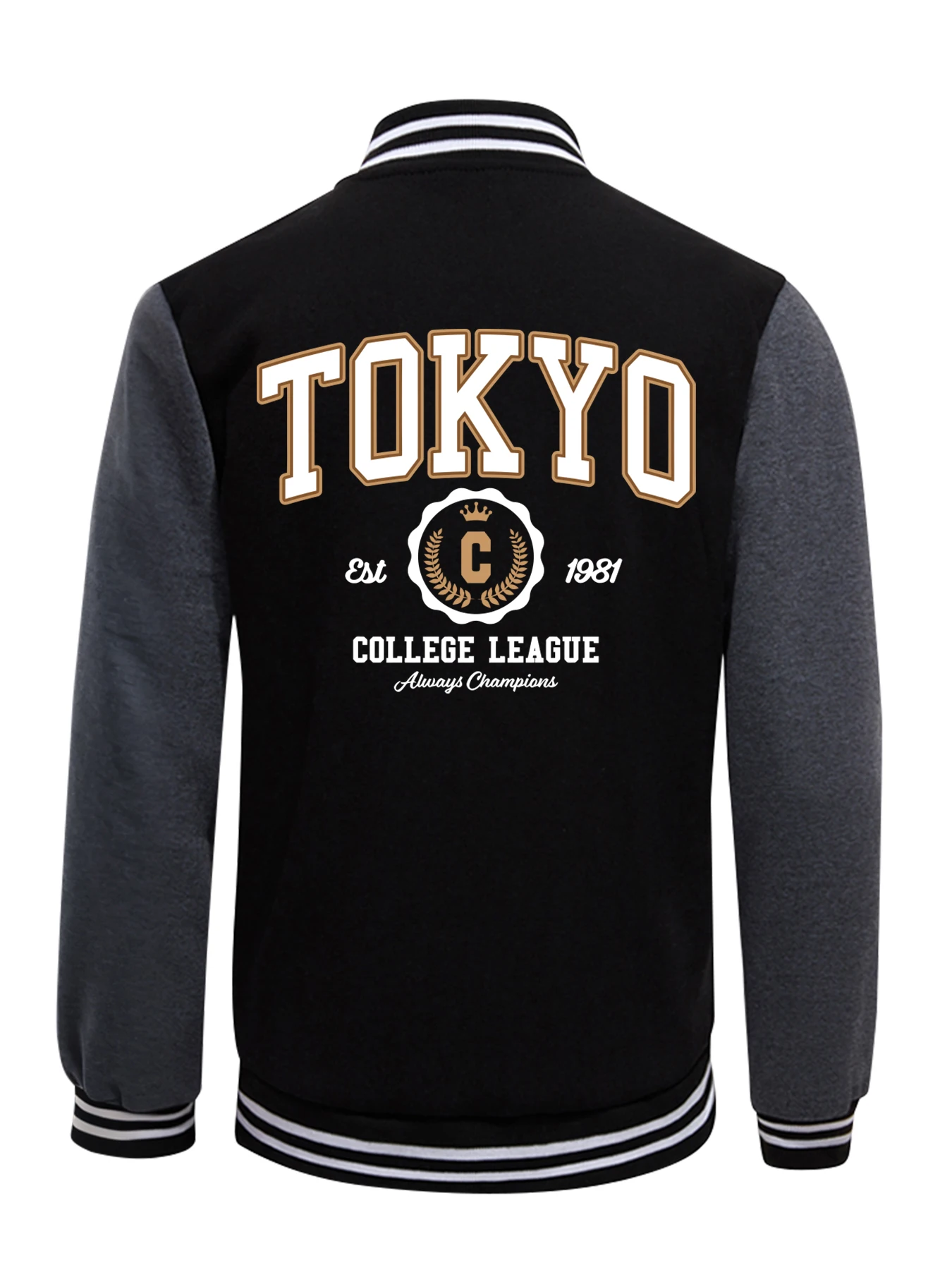 

Tokyo College League Sport Printing Men Jackets Hip Hop Fashion Baseball Jersey Harajuku Fleece Y2K Coat Casual Streetwear