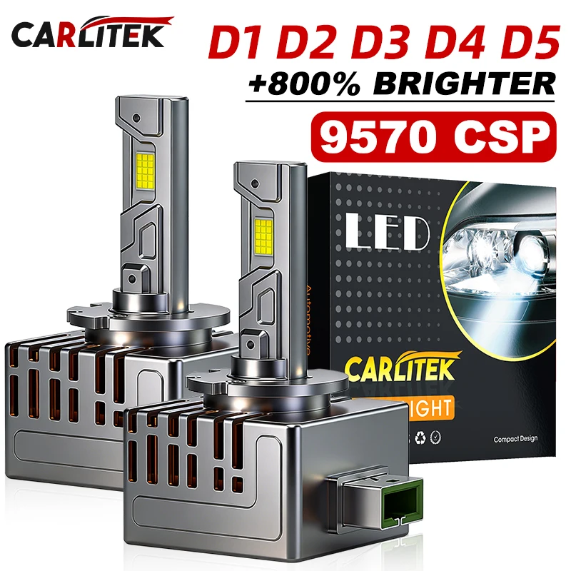 CARLitek D3S Faros LED D1S D2S D4S D5S D8S 35/70W Luces de xenón Turbo LED Dos caras 9570 Chips CSP Plug and Play D1R D2R D3R