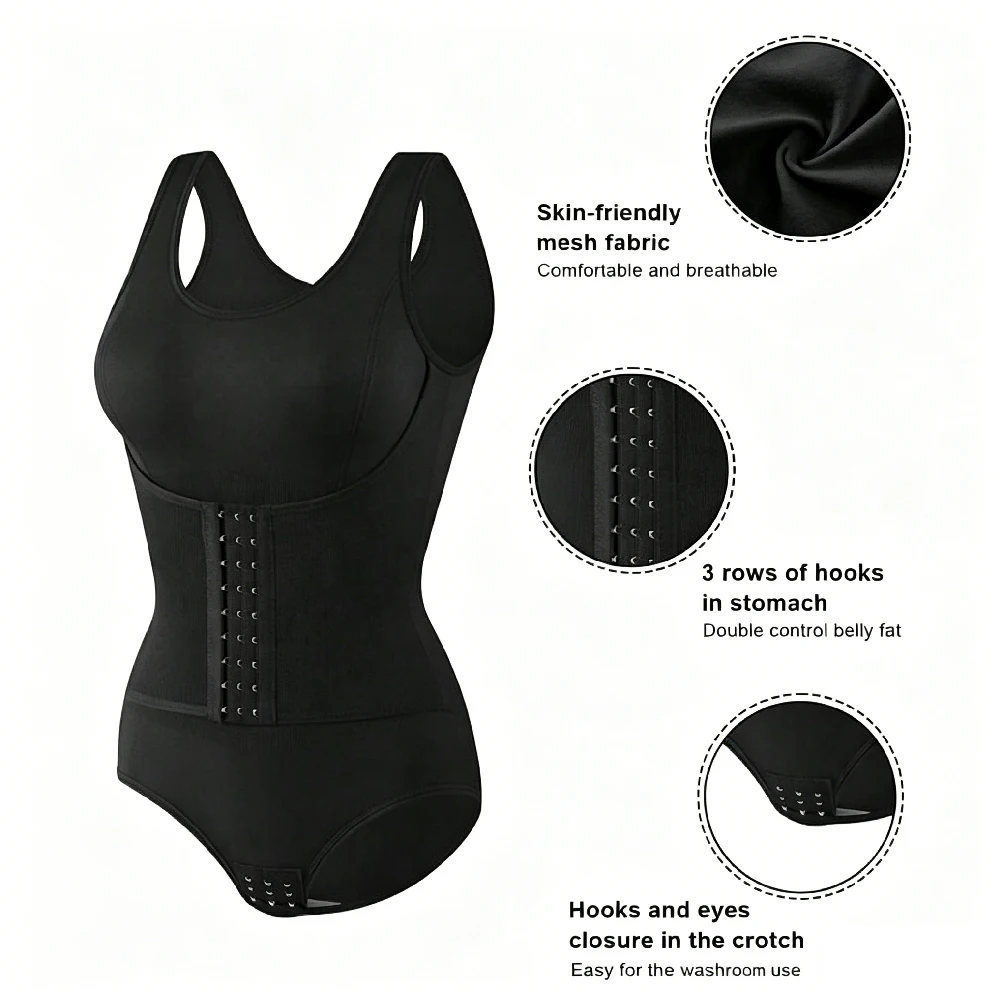 RGGMQQ 1PCS Body Moldeador Reductor para Mujer, Control de Abdomen, Moldeador de Cuerpo Completo, Corsé Entrenador de Cintura, Top sin Mangas