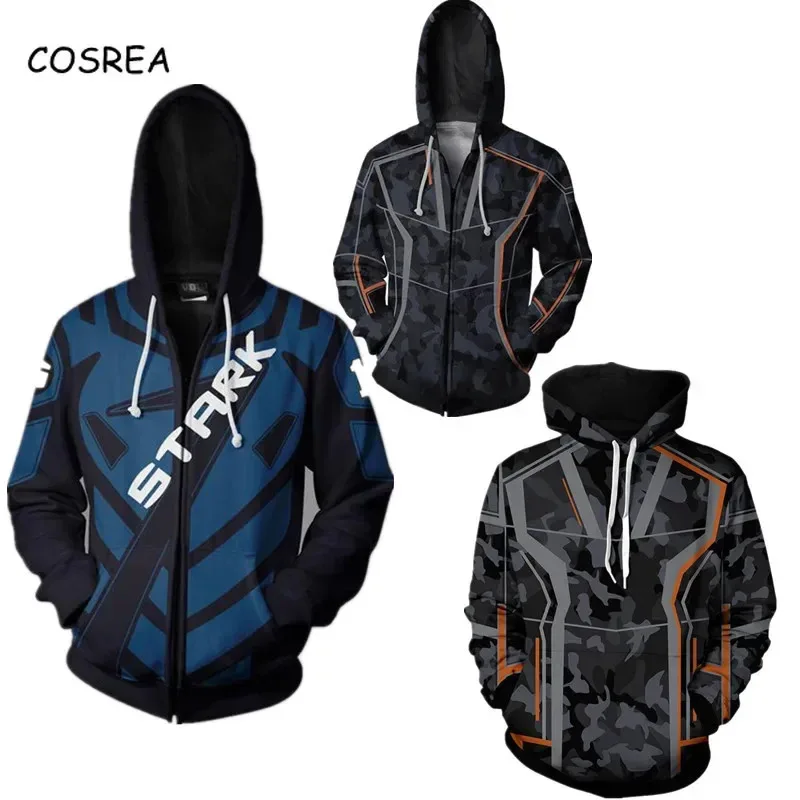 Новинка 2025 года, толстовка для косплея «Эндшпиль» Тони Старк, спортивный костюм для мальчиков, укороченная толстовка с капюшоном на молнии «Тыно Локи» ❤ ★ ♥ ♡