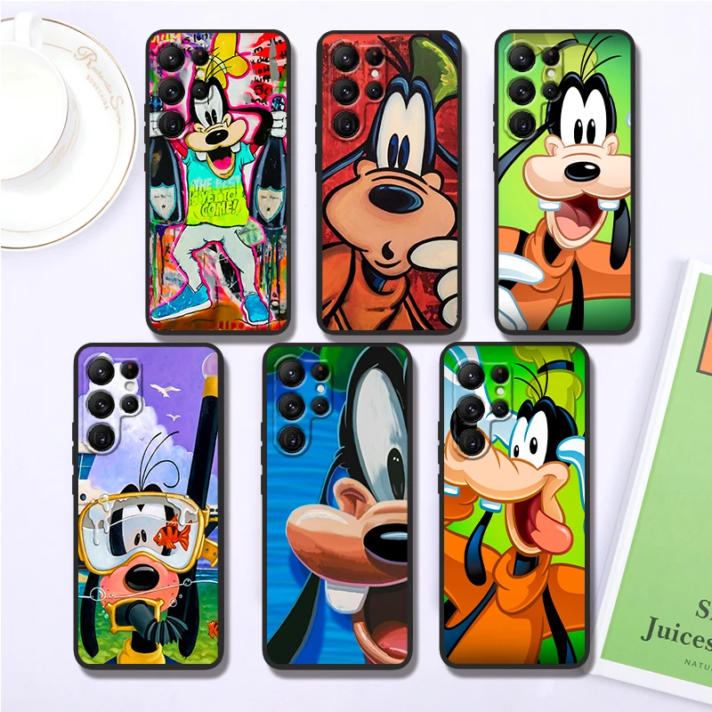 Disney Mickey Cartoon Goofy For Samsung Galaxy S24 S23 S22 S21 S20 FE S10 S10E Plus Ultra Pro Lite 5G Black Funda Phone Case