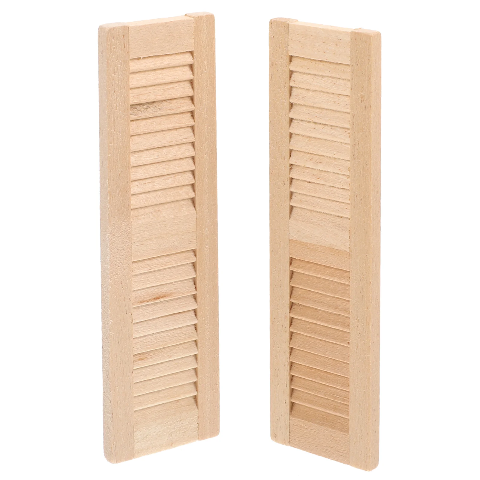 2 Pcs Mini Blinds House Crafting Supplies Wooden Decoration Dolly Decors Window Furniture