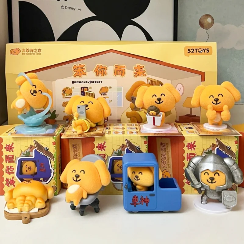 

New 52toys Big Clumsy Dog Blind Box Here Comes Ben Series Flocked Desktop Ornament Cute Collectible Figure Gift For Girls Toys
