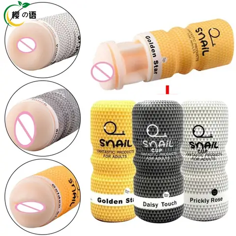 Manual Male Masturbator Soft Rubber Anal Vagina Mouth Sucking Snail Climax Plane Cup Peniss Trainer Erotic sexx Toys for Men Adult