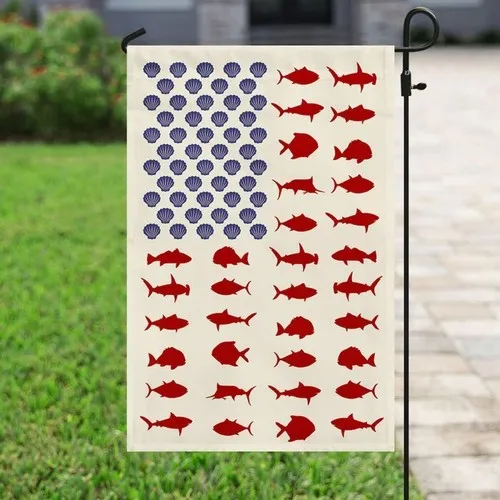 Fish And Shell American Flag Graden Flag RRM LLP LLX uui