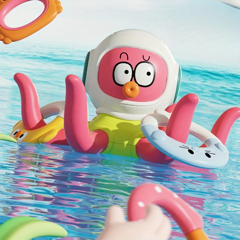 水遊びおもちゃ タコとリング、子供用両生類浮遊投げ輪おもちゃ