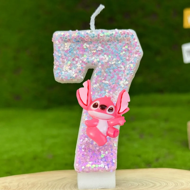 جديد أنيمي ليلو وستيتش 0-9 عدد شمعة لطيف ثلاثية الأبعاد Kawaii غرزة شخصية كرتونية كعكة حفلة المكونات في كعكة عيد ميلاد الديكور