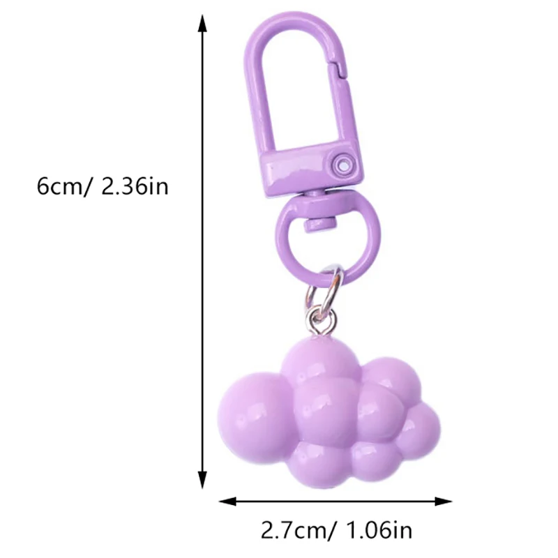 Cute Cloud Resin Keychain Fashion Colorful Cloud Backpack Pendant Accessories Phone Pendant Girl Couple Gift Decoration