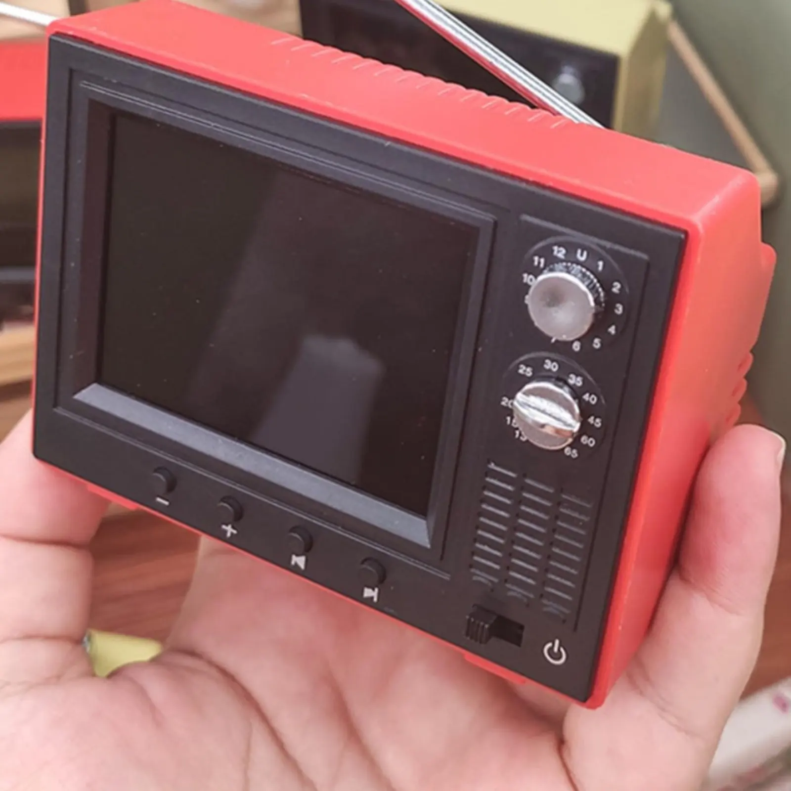 Playable Mini TV Plays Recordings 1:12 Scale Television Miniature Footage Player 150 Minute Runtime Retro Dollhouse TV