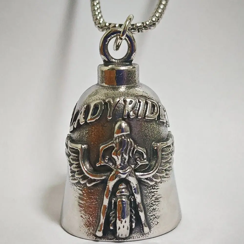 Small Size Lady Rider Motorcycle Guardian Bell Pendant Exquisite Evil Spirit Trap Bell Elegant Lightweight Biker Good Luck Charm