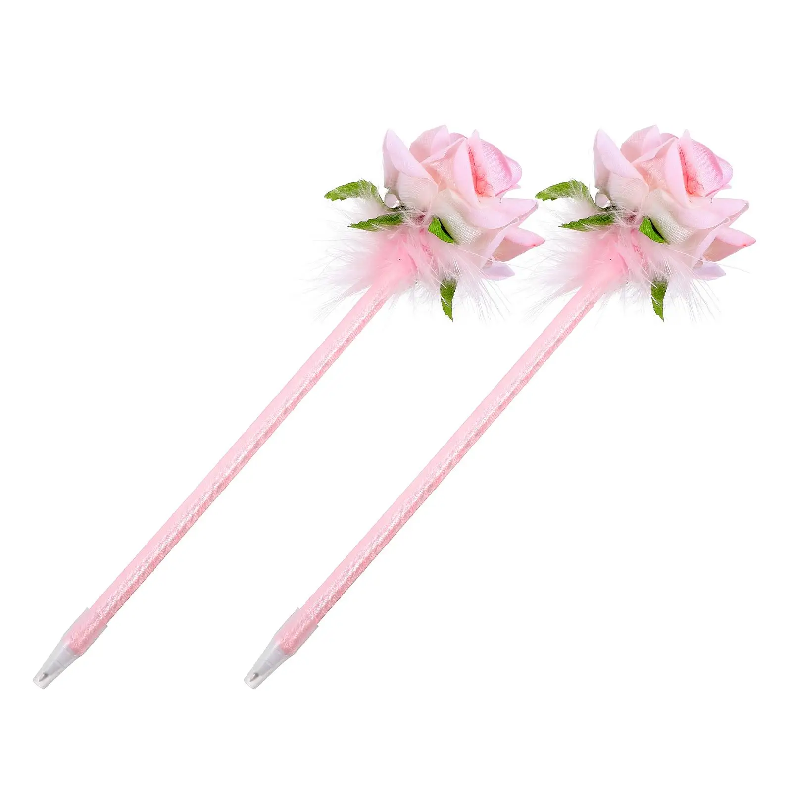 2 Pcs Rose Ballpoint Pen Fountain Ink Floral Signing Pens Funny Comfortable Grip Cloth Portable Flower Writing Creative