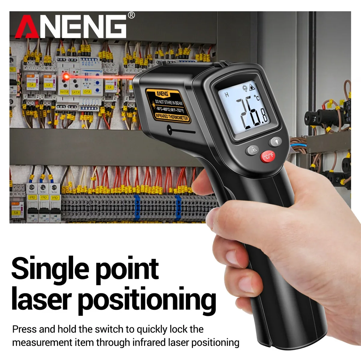 ANENG TH201 Infrared Thermometer Hygrometer Accurately Measure Temperature and Humidity Levels Infrared Electronic Handheld