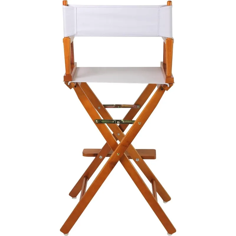 Regisseursstoel Honing Eiken Frame-met Wit Canvas, Barhoogte