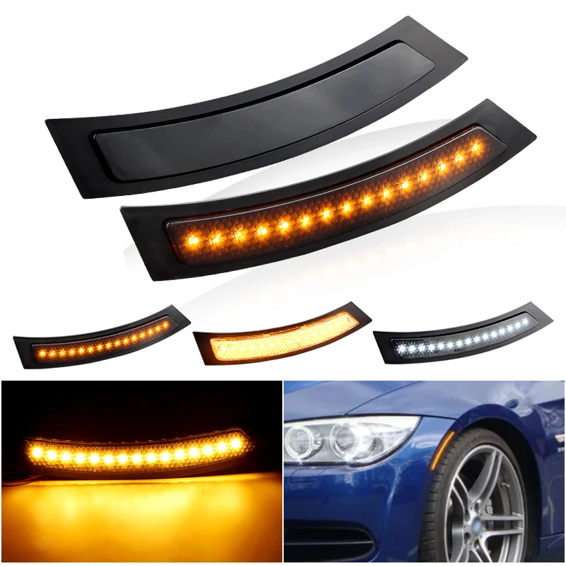 

2PCS Front Bumper Signal Reflector Lamp LED Side Marker Light for BMW 3-Series E92 E93 2DR 328i 335i Coupe/Convertible 2007-2013