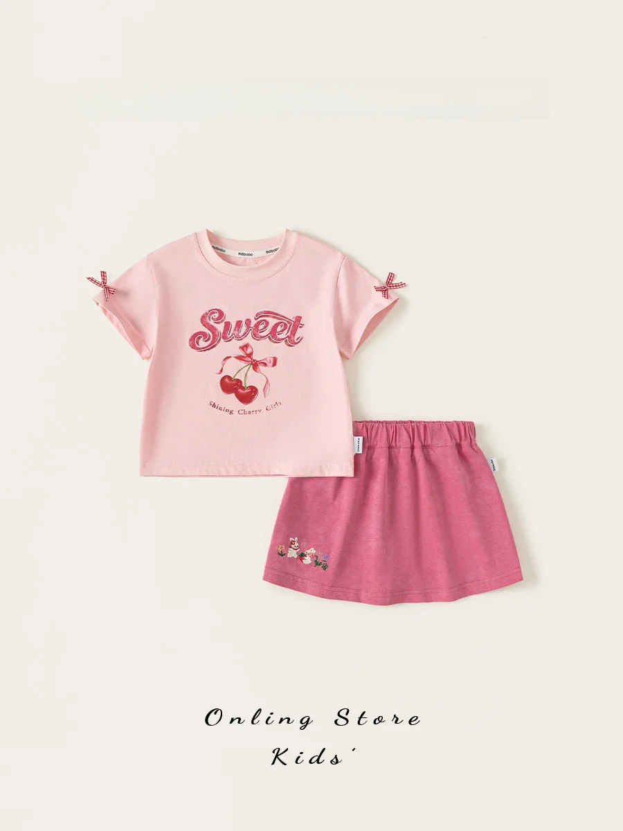 cute-girl's-two-piece-set-summer-new-style-insbobo-children's-fashionable-clothes-cotton-100-outfit-for-girls-ages-6-18