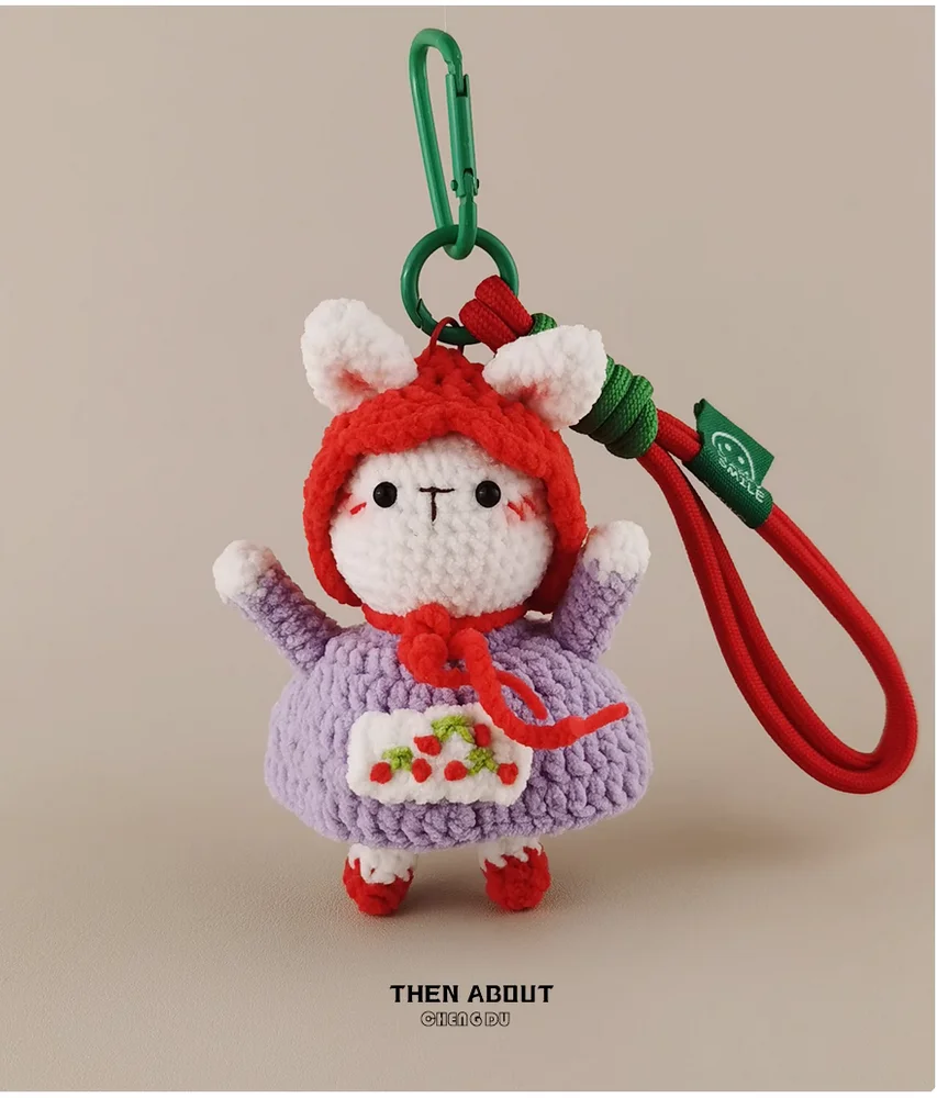 Dancing pastoral rabbit doll back schoolbag bag pendant bag pendant key chain senior gift