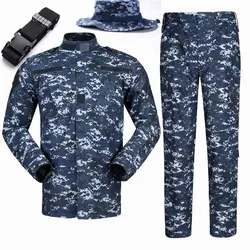 Second Generation 3 Color Grid ACU Series Outdoors Uniform Colete Tactico Suit Clothing for Men Matching Belt Round Edged Hat