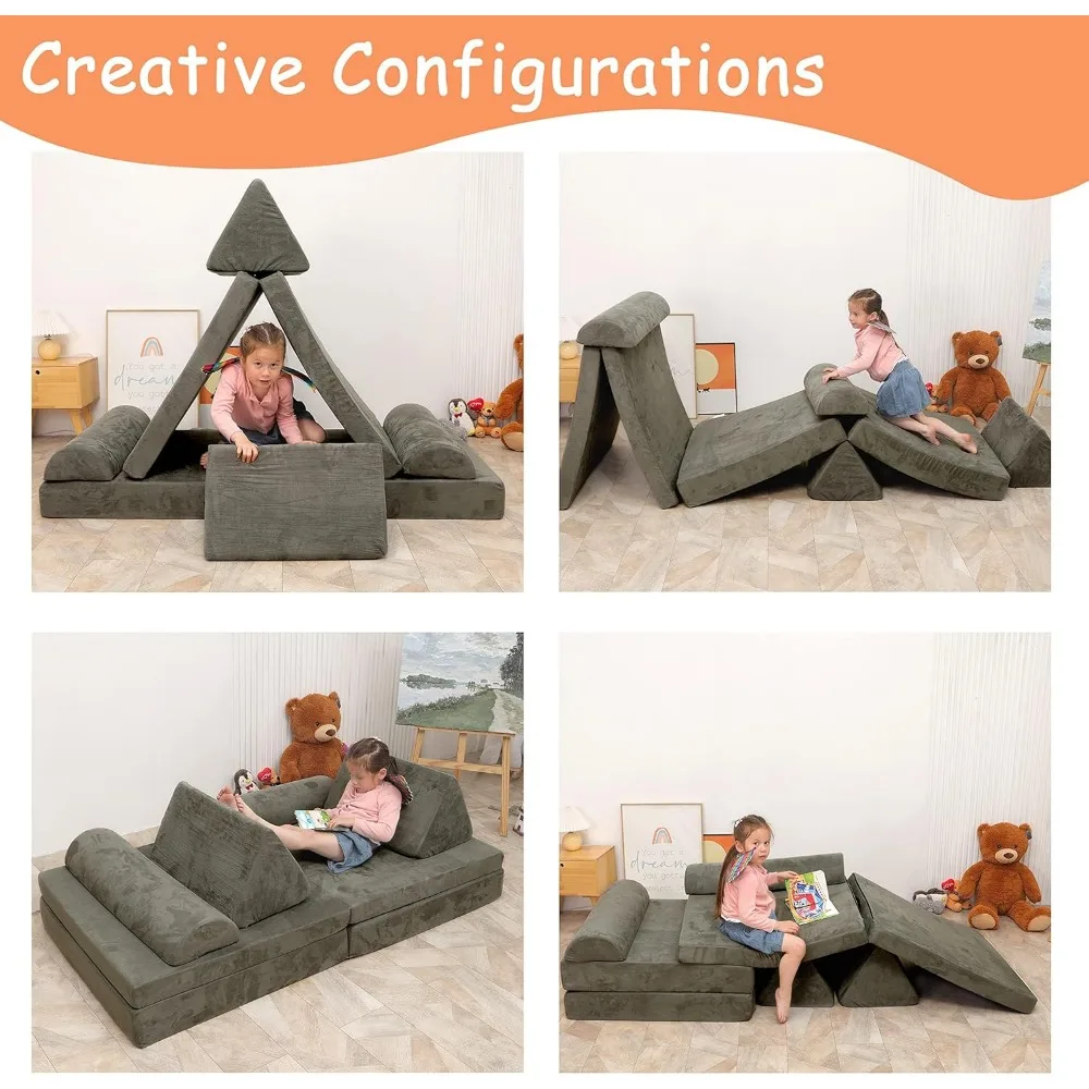 أريكة لعب للأطفال مقاس كبير، أريكة لعب معيارية للأطفال، أريكة بناء للأطفال لغرفة اللعب وغرفة النوم، محول الأطفال #4