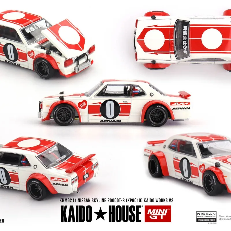 Diecast Kaido House MINIGT 1:64 Scale Skyline 2000GTR KPGC10 Alloy Car Model