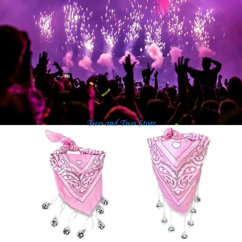 HX6F ковбойские банданы в стиле вестерн, женские вечерние шаль с бахромой, модные аксессуары для костюмов