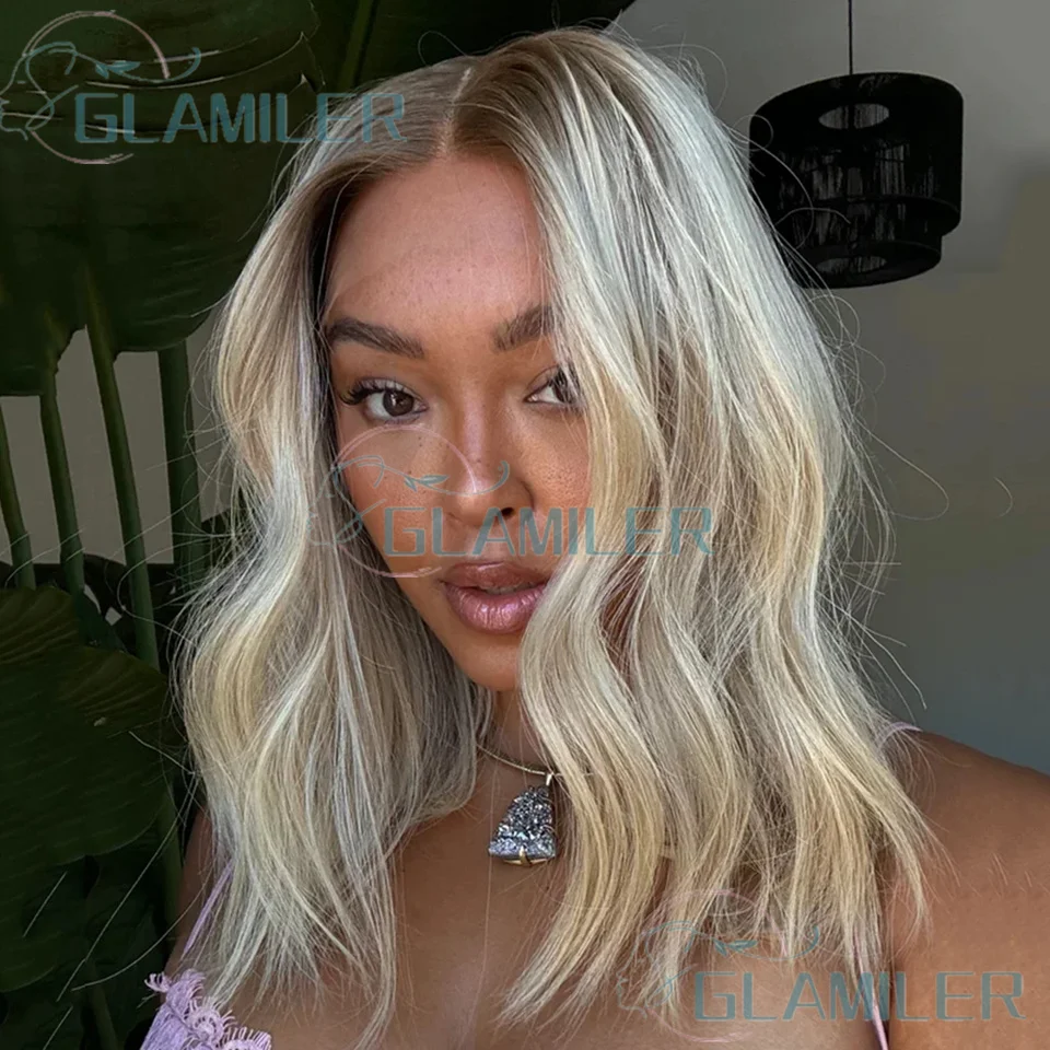 

Полный конец Натуральные волнистые бесклеевые коричневые блондинки Мелирование Balayaga Человеческие волосы Полные парики шнурка 180% Плотность 13x4 Парики фронта шнурка