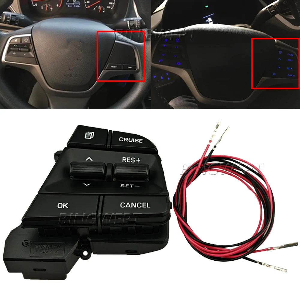 High Quality Cruise Control For Hyundai Movable Collar Solaris 1.6L 2016-2019 Multi-function Steering Wheel Button Switches